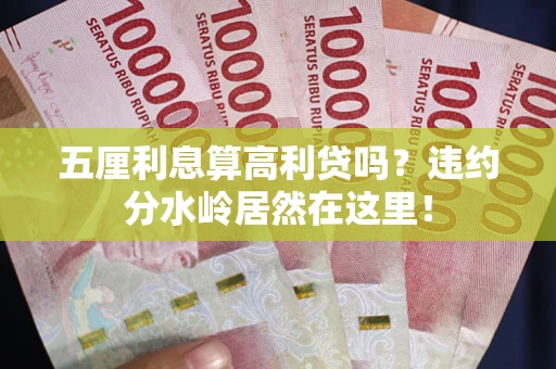 济南五厘利息算高利贷吗？违约分水岭居然在这里！